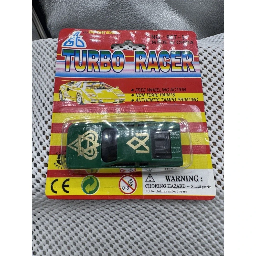 Turbo Racer Die Cast Metal Toy Car Green Sealed Carded Vintage NO. 927-1